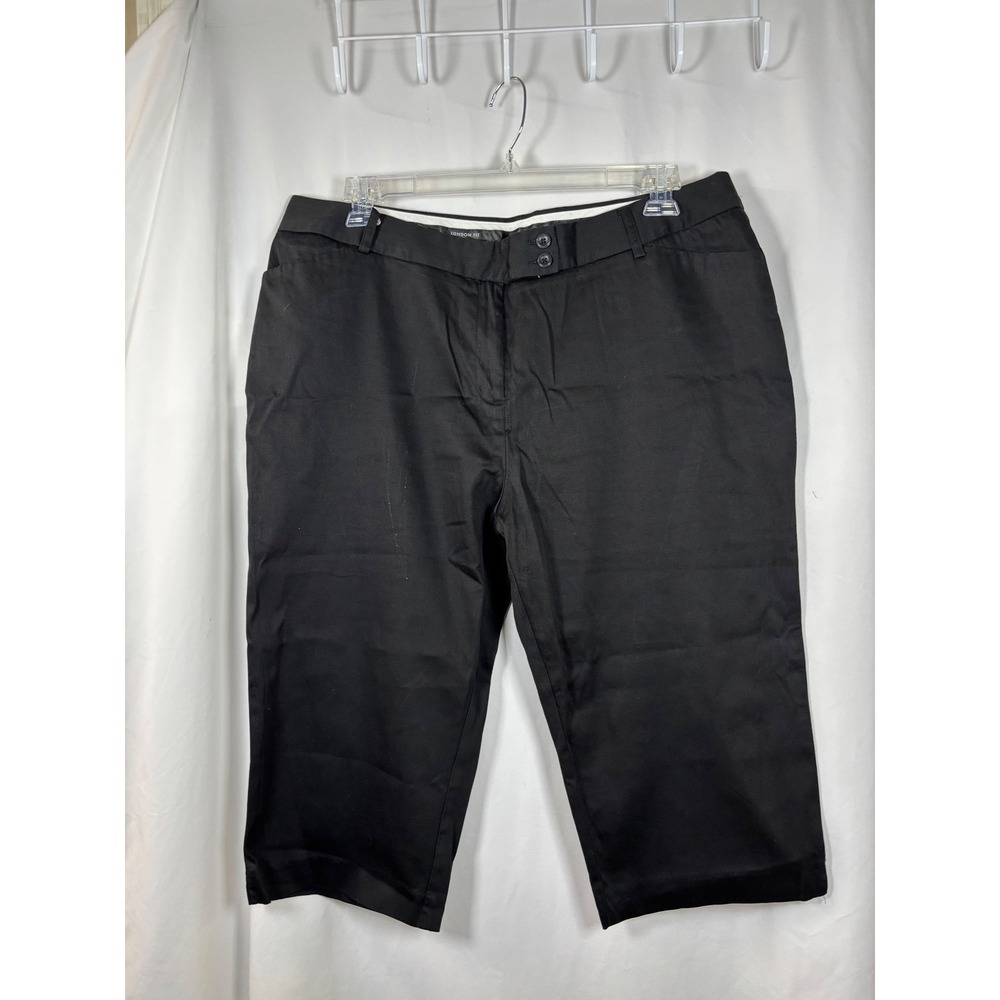 George London Fit Black Capri Pants Womens 18 Stretch Cotton Cropped GL21912